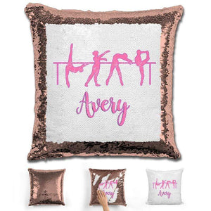 Dance Personalized Magic Sequin Pillow Pillow GLAM Rose Gold 