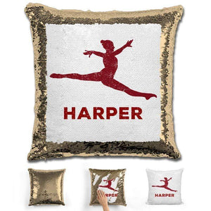 Dancer Personalized Magic Sequin Pillow Pillow GLAM Gold 