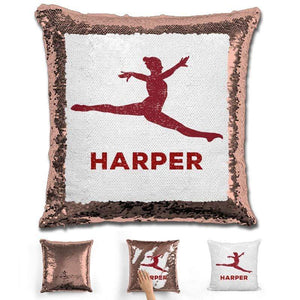 Dancer Personalized Magic Sequin Pillow Pillow GLAM Rose Gold 