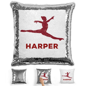 Dancer Personalized Magic Sequin Pillow Pillow GLAM Silver 