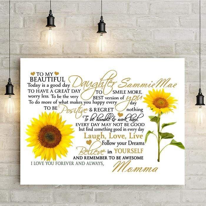 To My Daughter - Granddaughter 24x16" Canvas-LemonsAreBlue