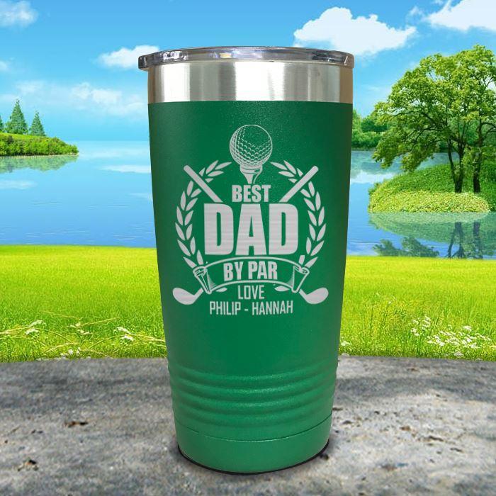 CUSTOM Best Dad By Par Engraved Tumblers Tumbler ZLAZER 20oz Tumbler Green 