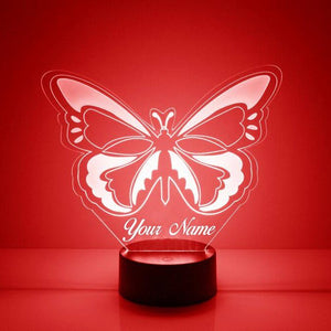 Personalized Name Butterfly Night Light LED Night Lamp Multi Colors Change