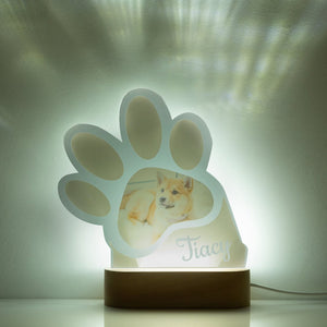 Personalized Dog Footprints Decoration Lamp With Custom Name Night Light
