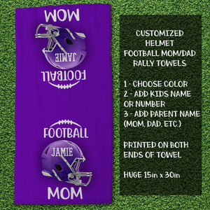 Custom Football Mom Dad Huge Rally Game Towel