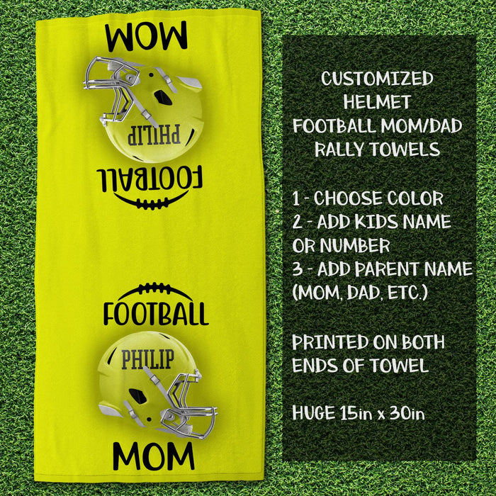 Custom Football Mom Dad Huge Rally Game Towel