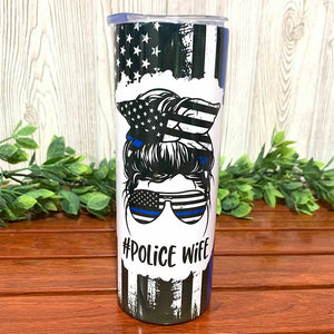 Personalized Female Police Officer Gift for Sheriff Deupty and Law Enforcement Insulated Tumbler Travel Mug