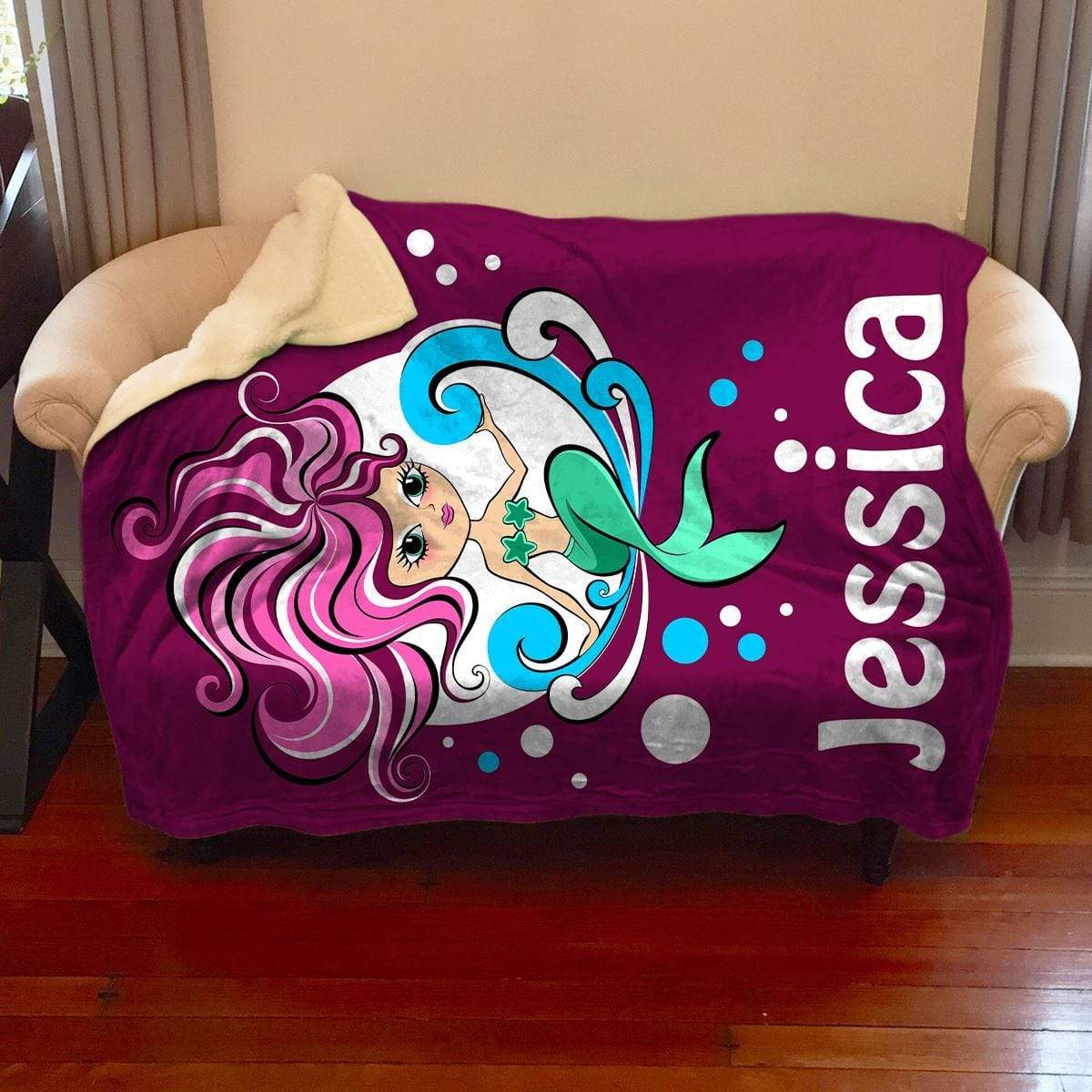 Personalized mermaid 2024 blanket