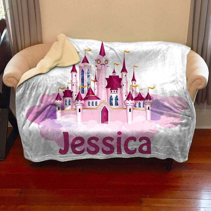 Princess Castle Personalized Sherpa Blanket Blankets Lemons Are Blue 