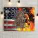 Fireman's Prayer wood American flag canvas with maltese cross is the perfect gift for new fire fitgher or firefighter promotion or retirement gift. 