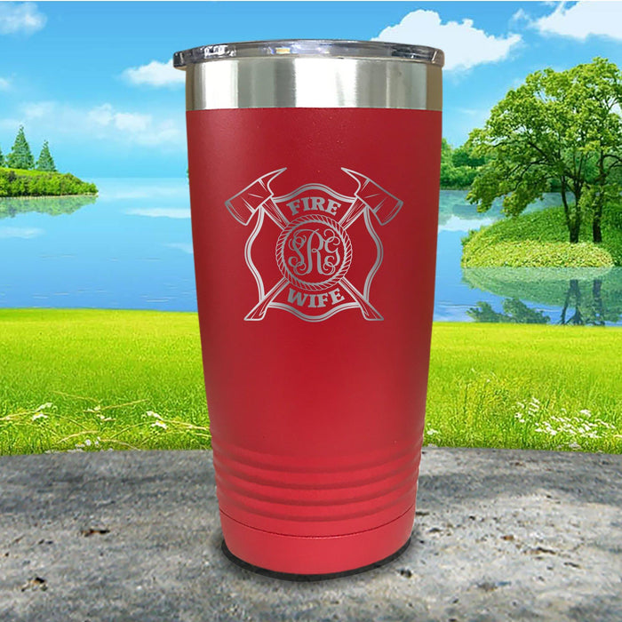 Fire Wife Monogram Personalized Engraved Tumbler