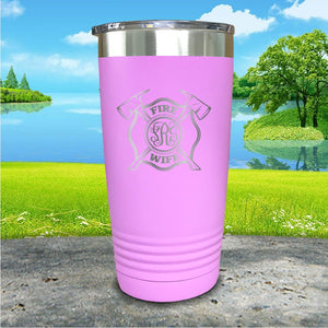 Fire Wife Monogram Personalized Engraved Tumbler