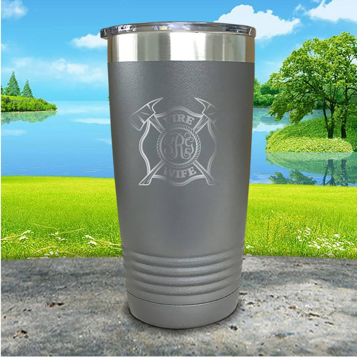 Fire Wife Monogram Personalized Engraved Tumbler