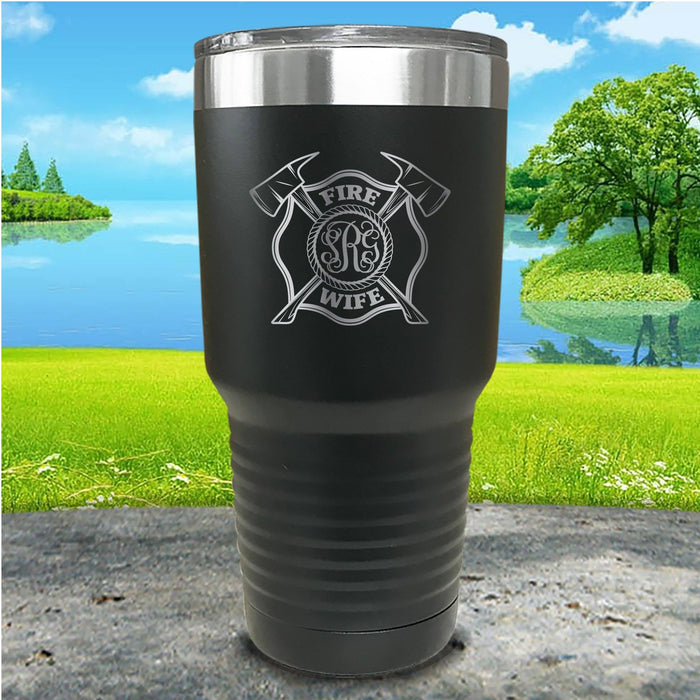 Fire Wife Monogram Personalized Engraved Tumbler