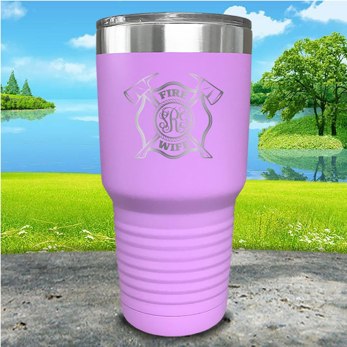 Fire Wife Monogram Personalized Engraved Tumbler