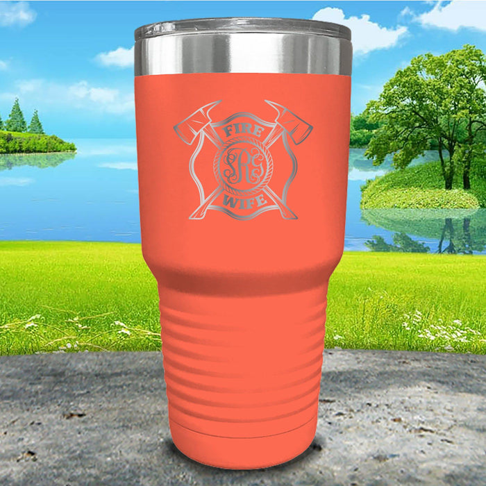 Fire Wife Monogram Personalized Engraved Tumbler