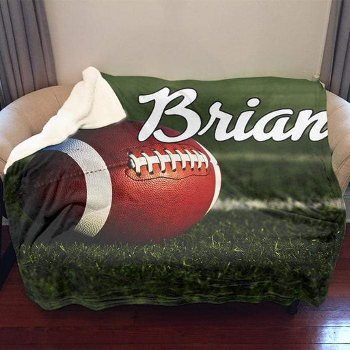 Football Personalized Sherpa Blanket Blankets Lemons Are Blue 50"x60" Sherpa 