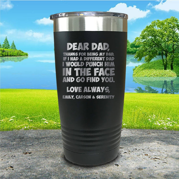 Dear Dad Punch Face Personalized Engraved Tumbler