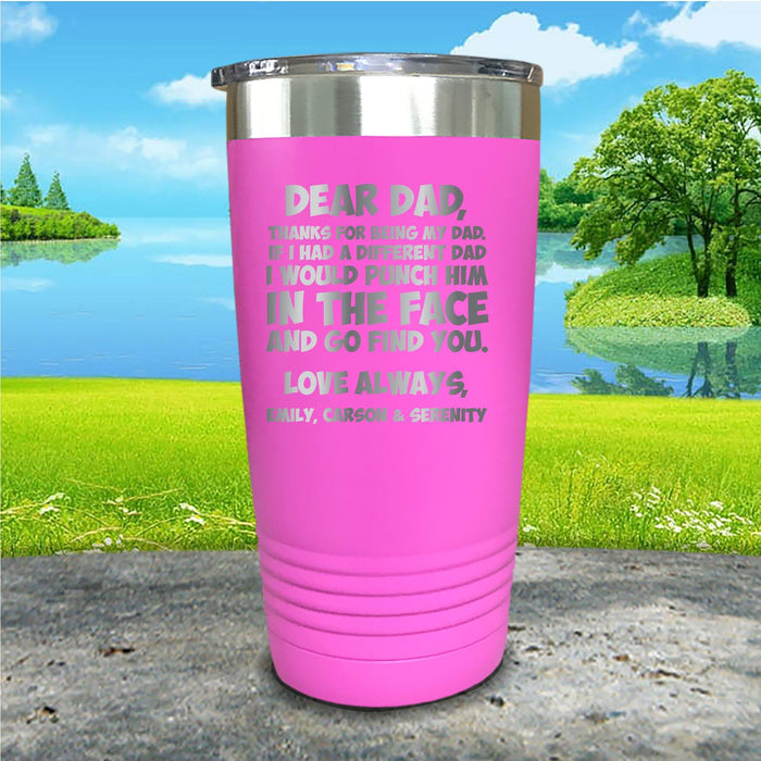 Dear Dad Punch Face Personalized Engraved Tumbler