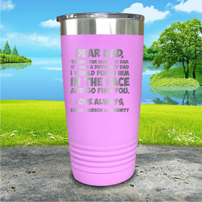 Dear Dad Punch Face Personalized Engraved Tumbler