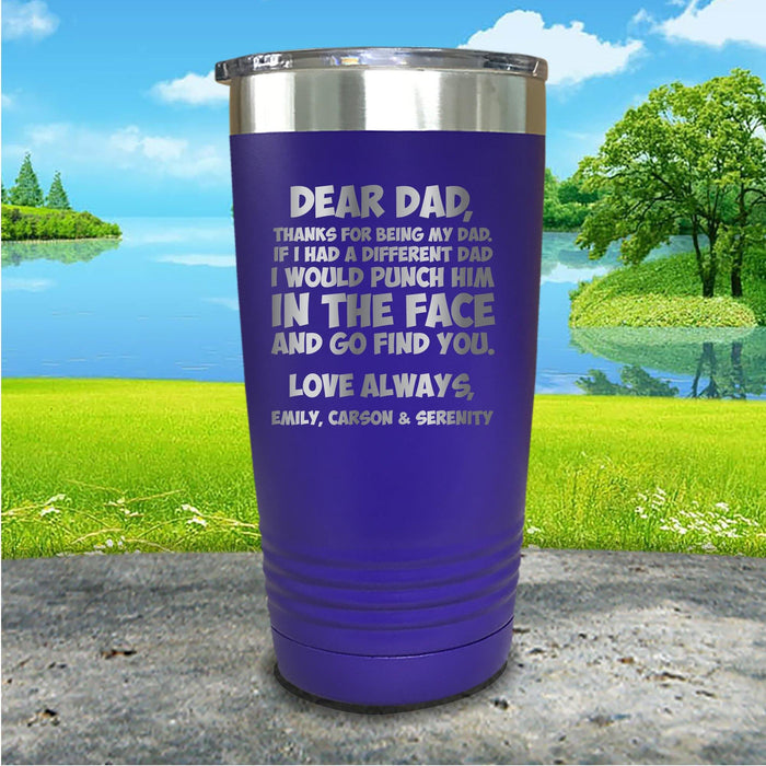 Dear Dad Punch Face Personalized Engraved Tumbler