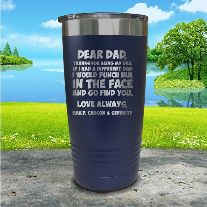 Dear Dad Punch Face Personalized Engraved Tumbler