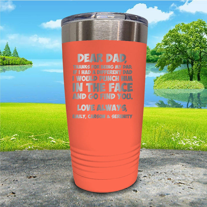 Dear Dad Punch Face Personalized Engraved Tumbler