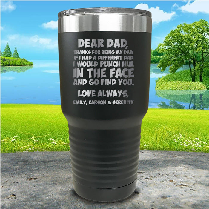 Dear Dad Punch Face Personalized Engraved Tumbler