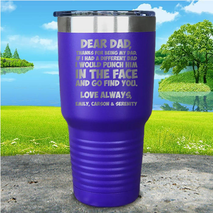 Dear Dad Punch Face Personalized Engraved Tumbler