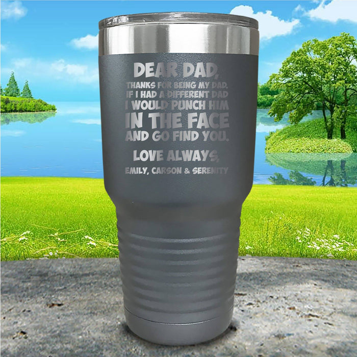 Dear Dad Punch Face Personalized Engraved Tumbler