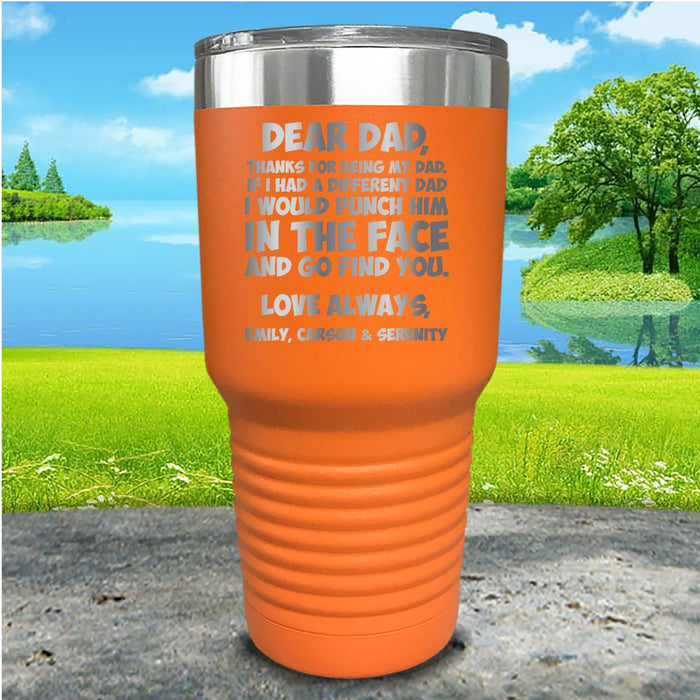 Dear Dad Punch Face Personalized Engraved Tumbler