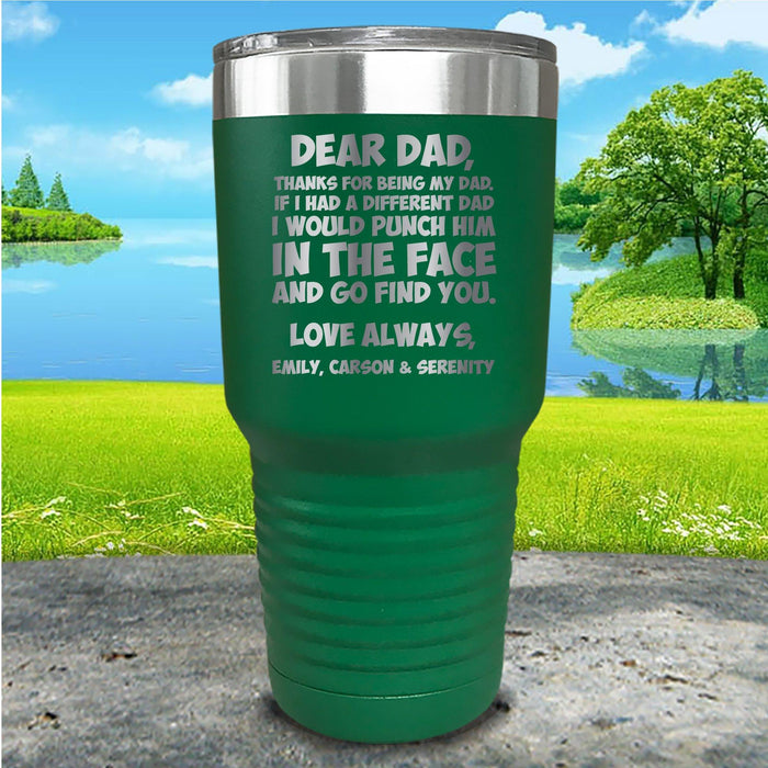 Dear Dad Punch Face Personalized Engraved Tumbler