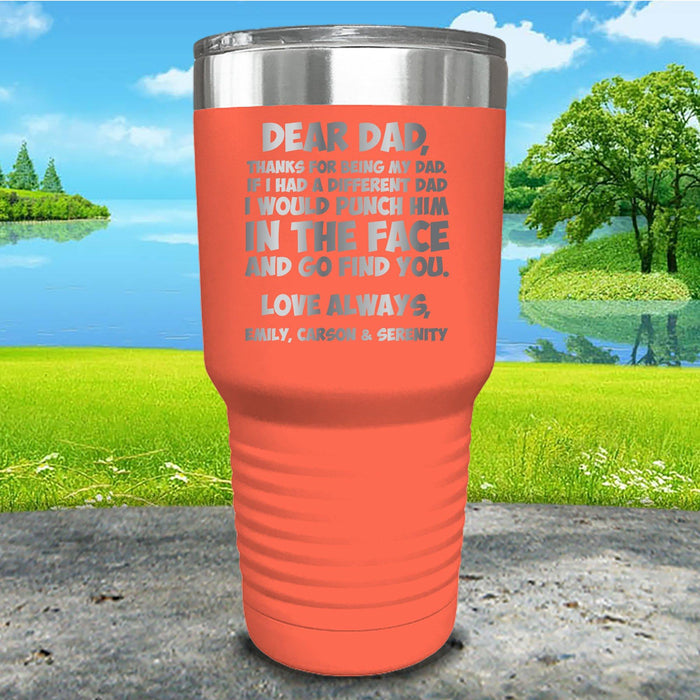 Dear Dad Punch Face Personalized Engraved Tumbler