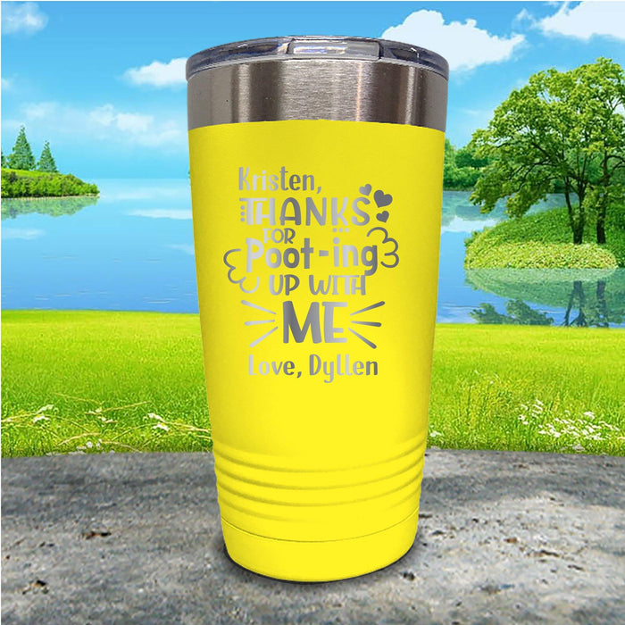 Pooting Up With Me Personalized Engraved Tumbler