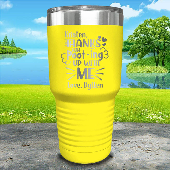 Pooting Up With Me Personalized Engraved Tumbler