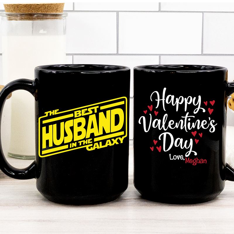 Best Husband -Dad In The Galaxy Valentines Day Personalized Coffee Mug