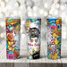 Personalized Gift for Teacher - Colorful Cute Full Wrap 20 oz Skinny Tumbler with Custom Text