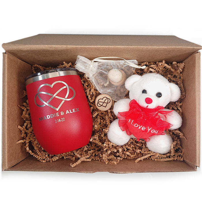 Personalized Valentines Day Gift Box comes with Wine Tumbler plus Wine -  LemonsAreBlue