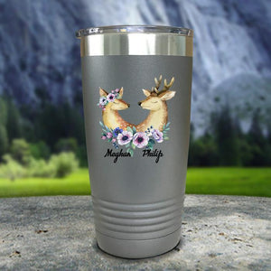 Buck and Doe Personalized Color Printed Tumblers Tumbler Nocturnal Coatings 20oz Tumbler Gray 