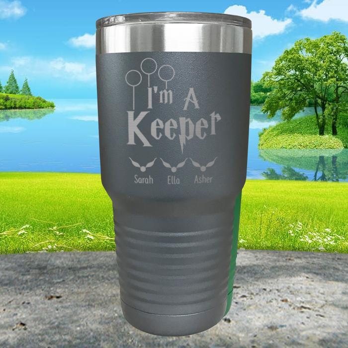 I'm A Keeper (CUSTOM) With Child's Name Engraved Tumblers Tumbler ZLAZER 30oz Tumbler Gray 