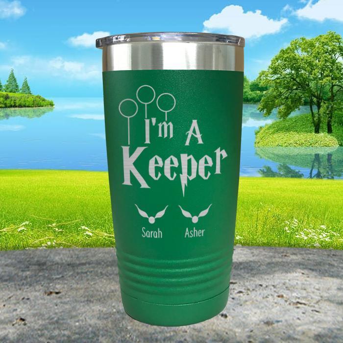 I'm A Keeper (CUSTOM) With Child's Name Engraved Tumblers Tumbler ZLAZER 20oz Tumbler Green 