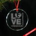 Love Gymnastics PERSONALIZED Engraved Glass Ornament ZLAZER Circle Ornament 