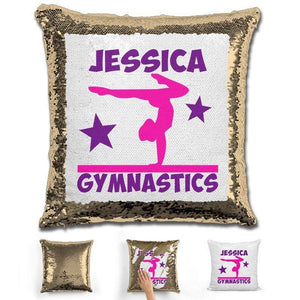 Gymnastics Personalized Magic Sequin Pillow Pillow GLAM Gold 