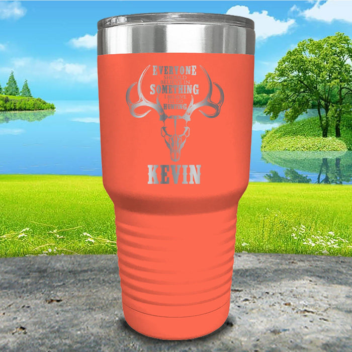 I Believe I'll Go Hunting Personalized Engraved Tumbler