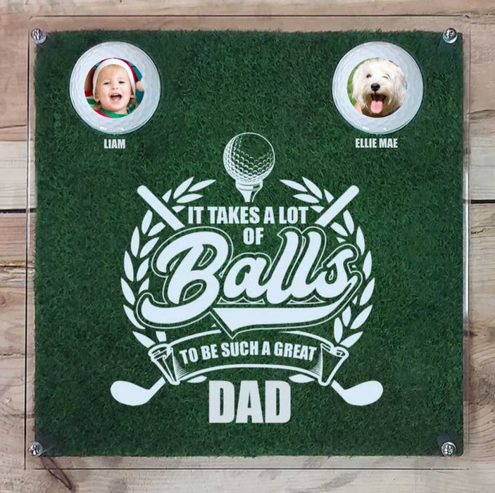 Father's Day Photo Golf Ball Display - Acrylic Plaque Sign