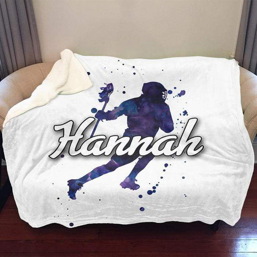 Lacrosse Personalized Sherpa Blanket Blankets Lemons Are Blue 50"x60" Sherpa 