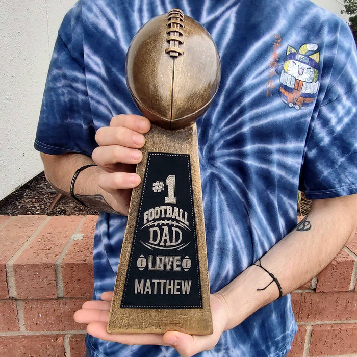 Personalized Football Dad Engraved Trophies