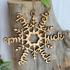 Fuck flake snowflake ornament. funny christmas ornament. naughty snowflake ornament