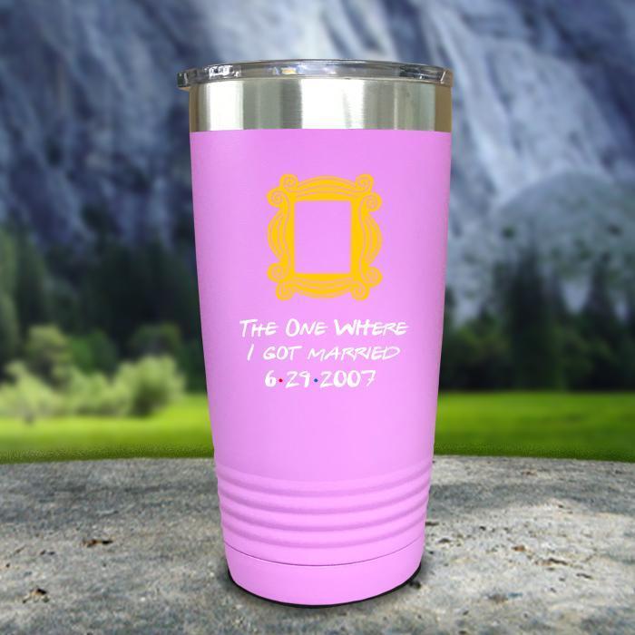 The One Where I Got Married Color Printed Tumblers Tumbler ZLAZER 20oz Tumbler Lavender 