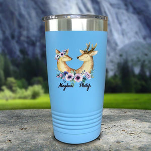 Buck and Doe Personalized Color Printed Tumblers Tumbler Nocturnal Coatings 20oz Tumbler Light Blue 